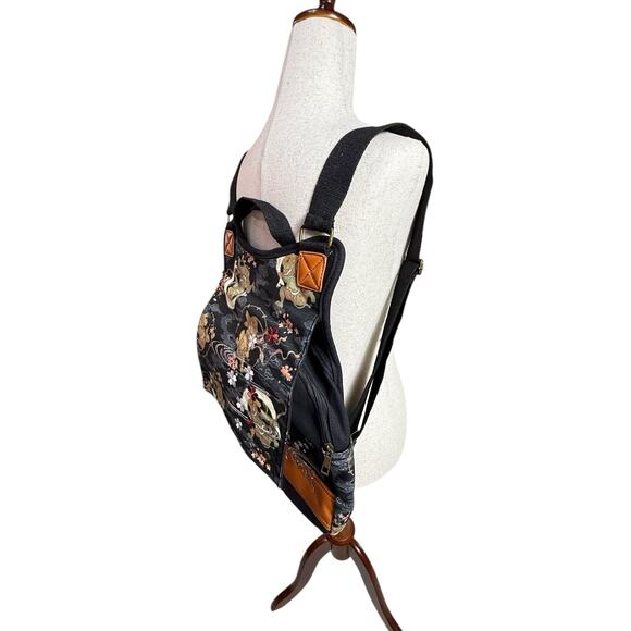 Ripple Japan Unisex Embroidered Canvas Backpack Japanese Dragon Art Vegan Bag - Picture 4 of 14